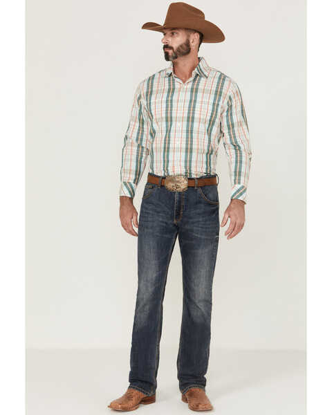 Resistol Men's Pierson Large Plaid Print Long Sleeve Button Down Western Shirt , Multi, hi-res