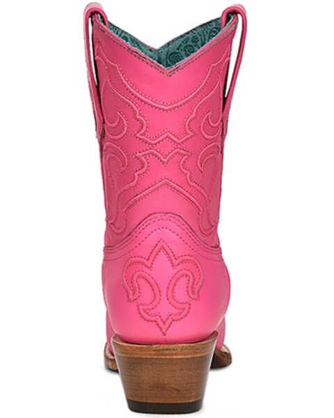 Image #4 - Corral Women's Embroidered Ankle Western Boots - Snip Toe, Fuchsia, hi-res
