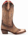Image #2 - Ferrini Women's Madison Tooled Western Boots - Snip Toe , Brown, hi-res