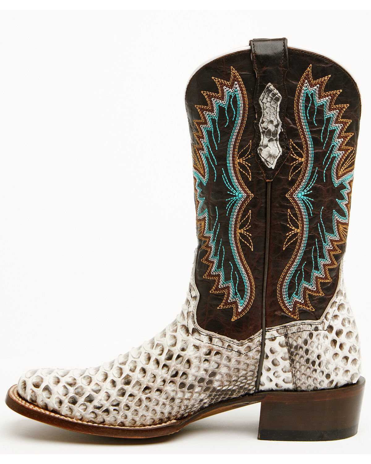 Image #3 - Dan Post Women's Exotic Python Western Boots - Broad Square Toe, Natural, hi-res