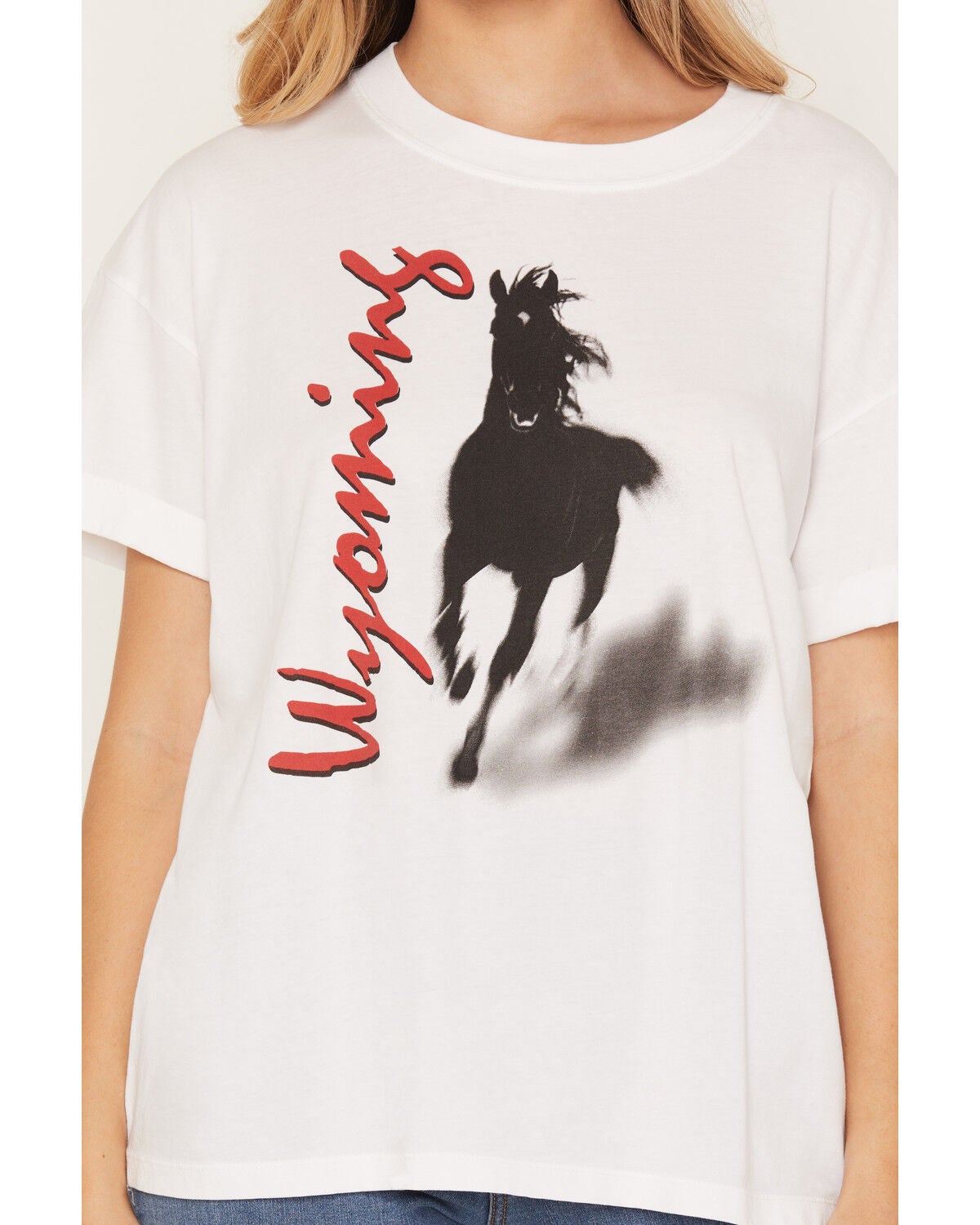 Image #3 - Girl Dangerous Women's Wyoming Horse Short Sleeve Graphic Tee, White, hi-res