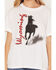 Image #3 - Girl Dangerous Women's Wyoming Horse Short Sleeve Graphic Tee, White, hi-res