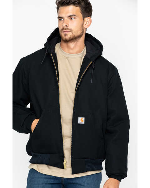 Image #1 - Carhartt Men's Duck Active Zip Front Work Jacket, Black, hi-res