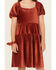 Image #3 - Shyanne Girls' Corduroy Puff Sleeve Dress, Rust Copper, hi-res