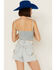 Image #4 - Blank NYC Women's Light Wash Picnic Date Embroidered Denim Crop Top, Blue, hi-res