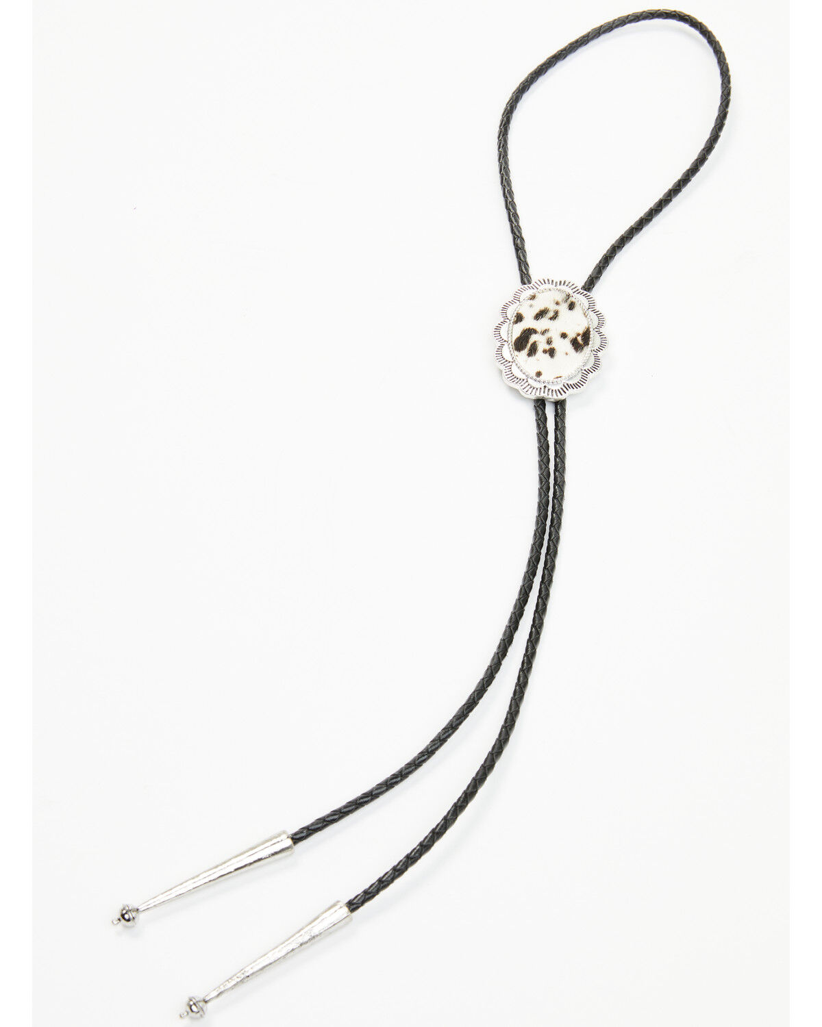Image #1 - Shyanne Women's Hair-On Scalloped Bolo Tie, Silver, hi-res