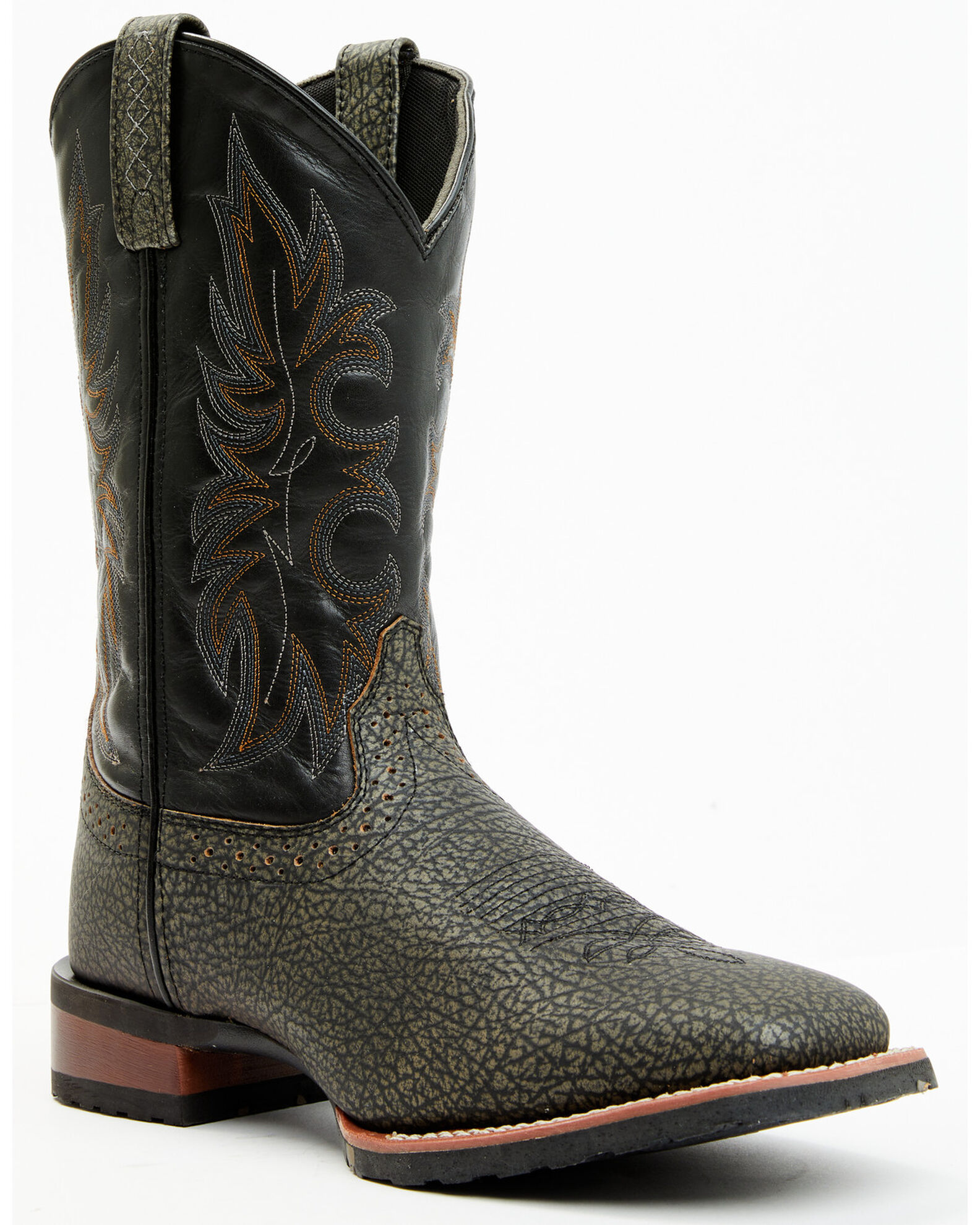 Image #1 - Laredo Men's Stone Cold Western Performance Boots - Broad Square Toe, Grey, hi-res
