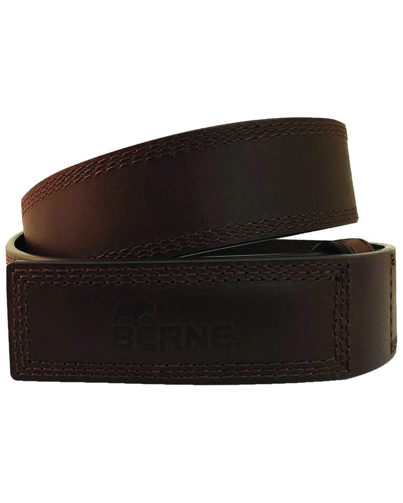 Berne Men's 38MM Leather Mechanical Belt , Brown, hi-res