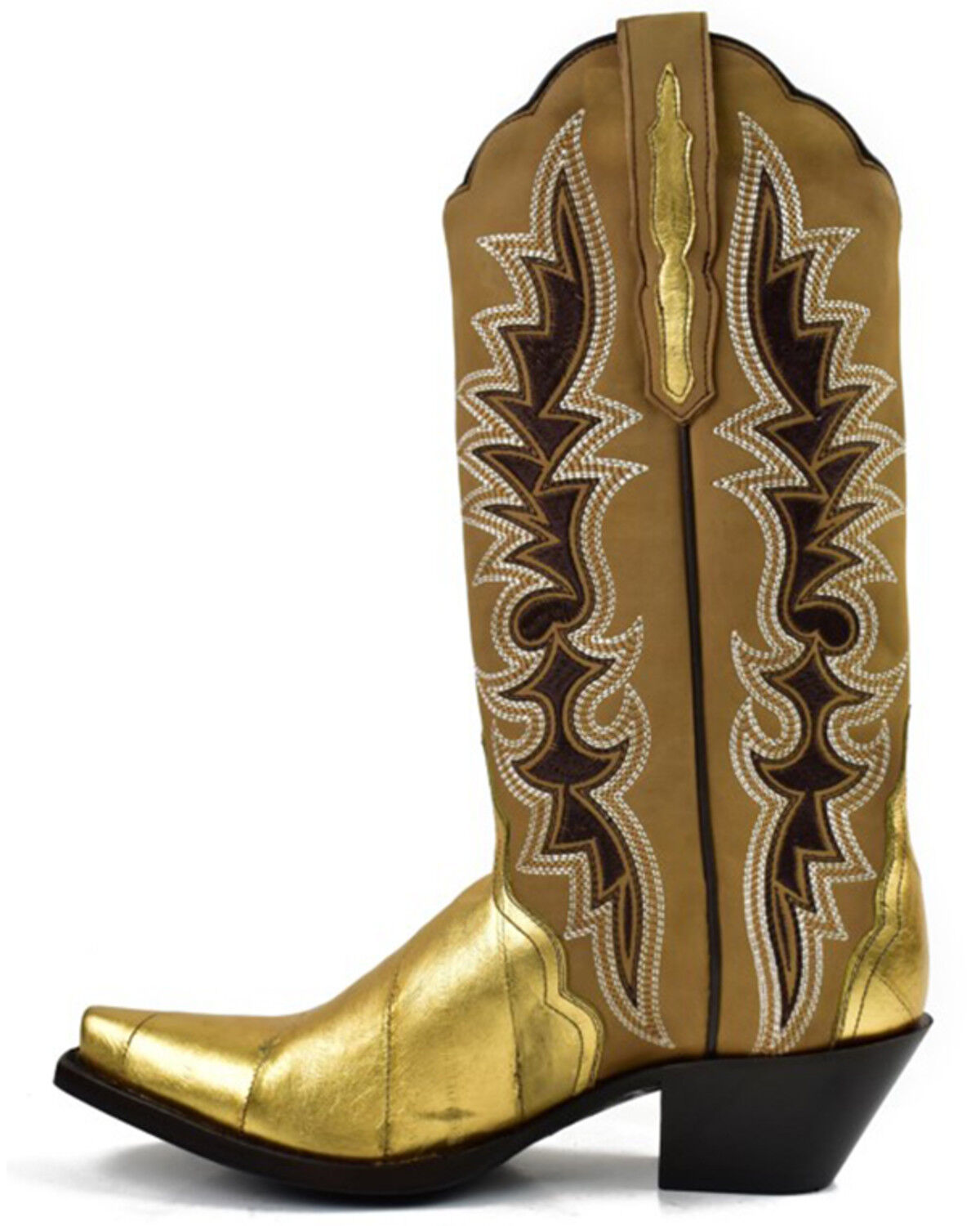 Image #3 - Dan Post Women's Eel Exotic Western Boot - Snip Toe, Gold, hi-res