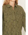 Image #3 - Shyanne Women's Lace Fringe Button Down Shacket, Olive, hi-res