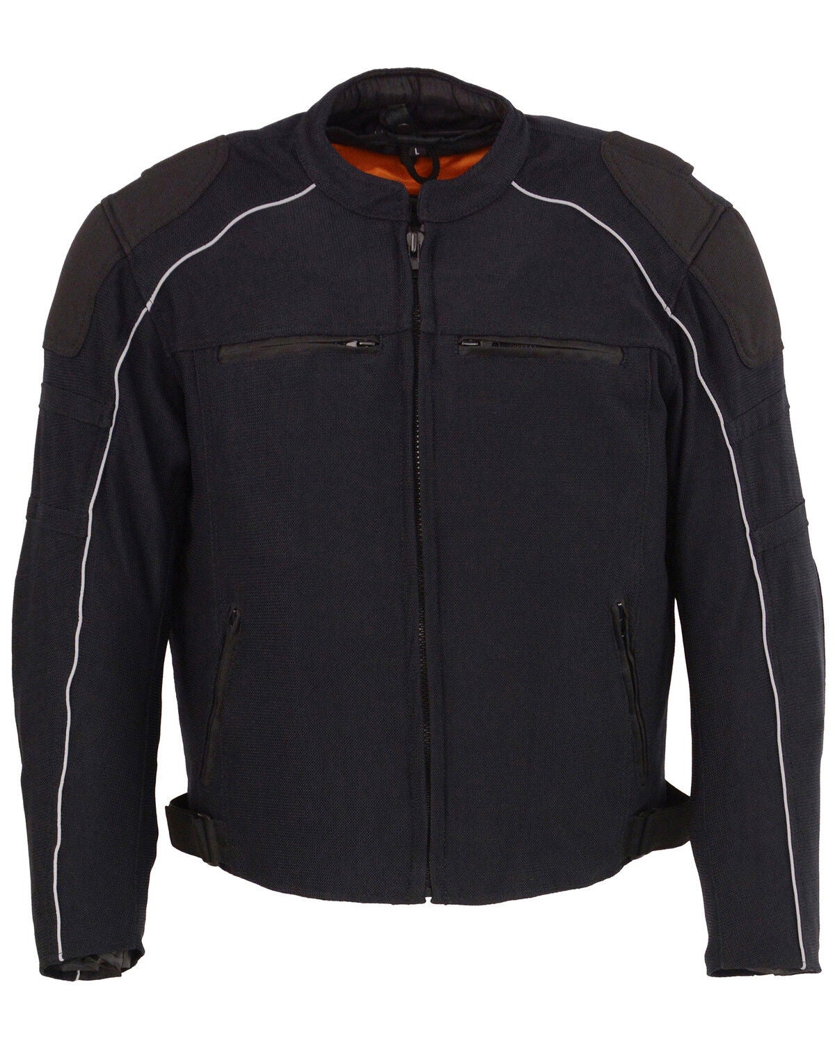 Image #1 - Milwaukee Leather Men's Mesh Racing Jacket with Removable Rain Jacket Liner - 3X, Black, hi-res