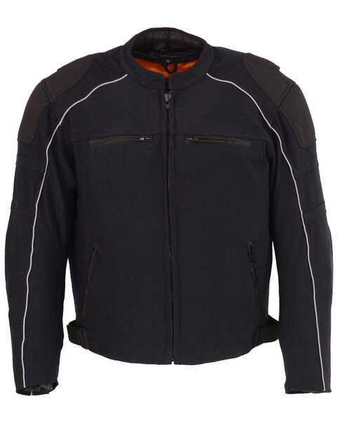 Image #1 - Milwaukee Leather Men's Mesh Racing Jacket with Removable Rain Jacket Liner - 3X, Black, hi-res
