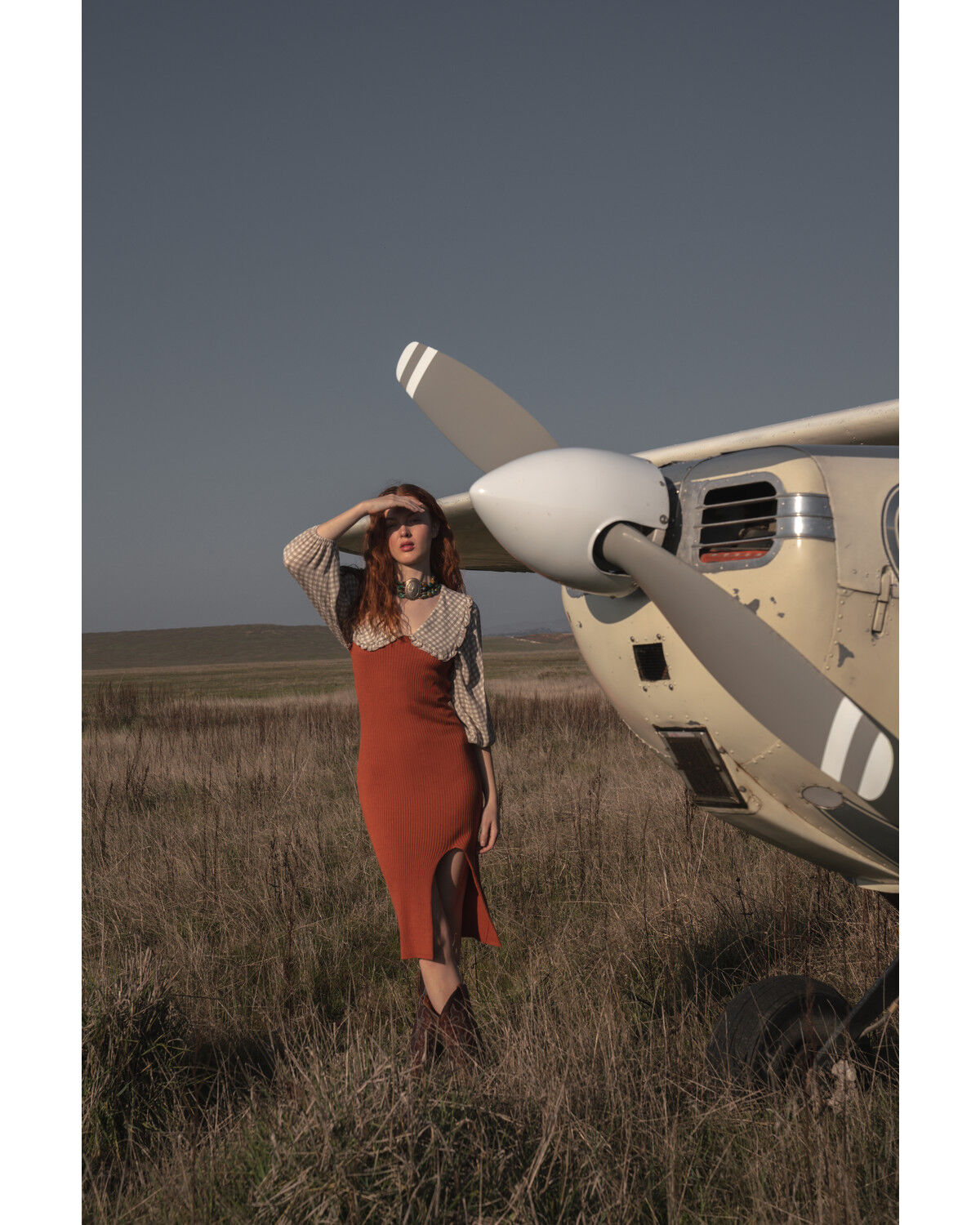 Image #1 - Shyanne Women's Ribbed Sweater Knit Midi Bodycon Dress, Rust Copper, hi-res