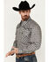 Image #2 - Cowboy Hardware Men's Barbed Wire Print Long Sleeve Snap Western Shirt, Grey, hi-res