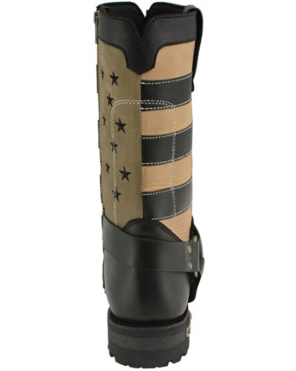 Image #5 - Milwaukee Leather Men's Stars And Stripes Motorcycle Harness Boots - Square Toe, Black, hi-res