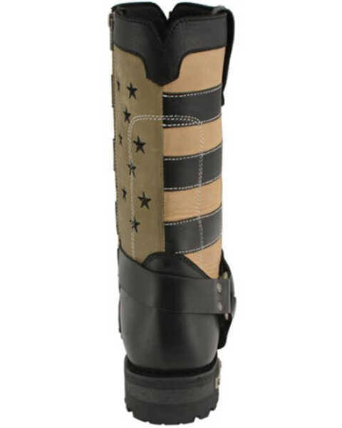 Image #5 - Milwaukee Leather Men's Stars And Stripes Motorcycle Harness Boots - Square Toe, Black, hi-res