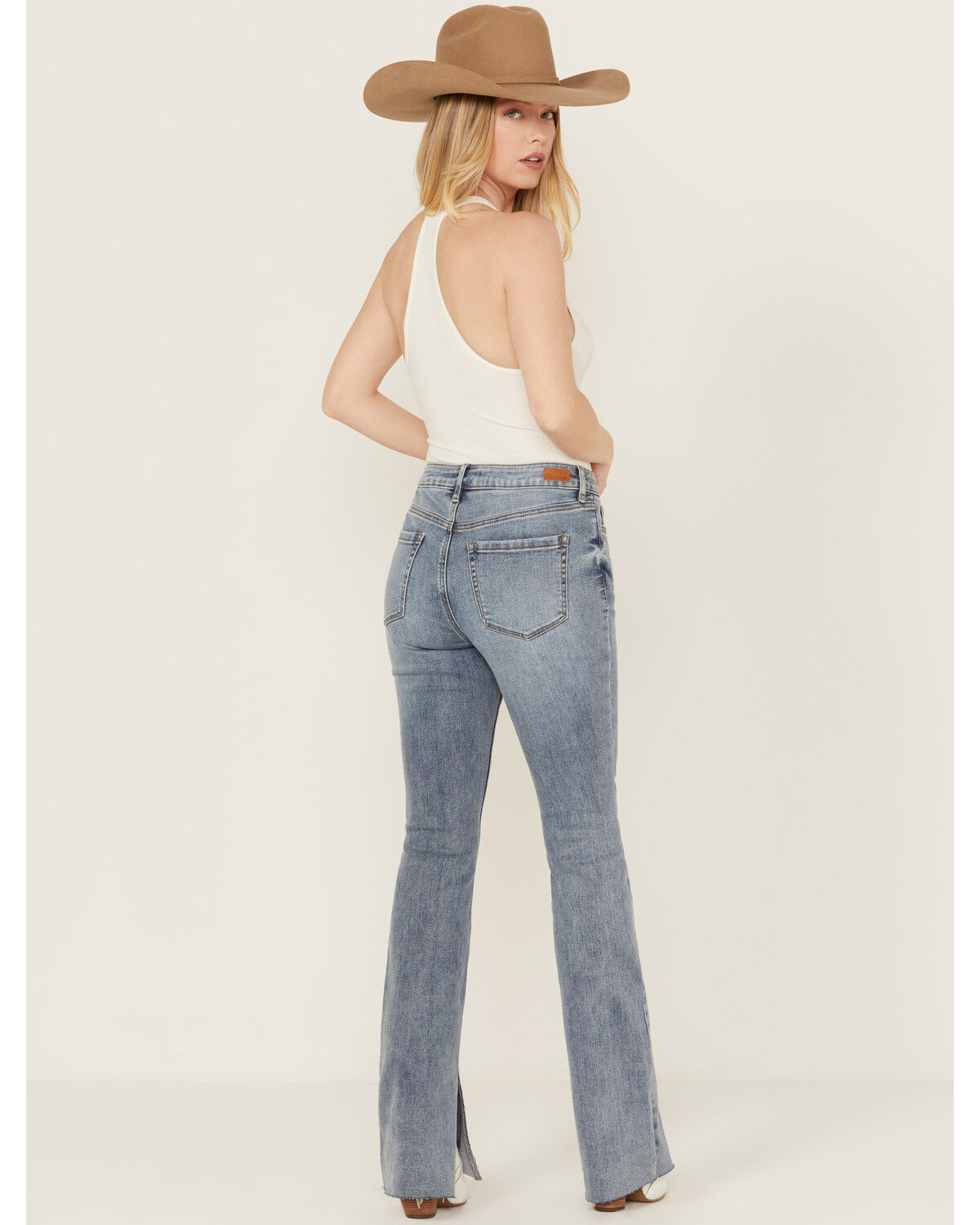 Image #3 - Cleo + Wolf Women's Torrey Medium Wash High Rise Skinny Bootcut Comfort Stretch Denim Jeans, Medium Wash, hi-res