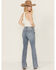 Image #3 - Cleo + Wolf Women's Torrey Medium Wash High Rise Skinny Bootcut Comfort Stretch Denim Jeans, Medium Wash, hi-res