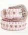 Image #1 - Shyanne Girls' Leopard Print Embellished Bling Belt, Pink, hi-res