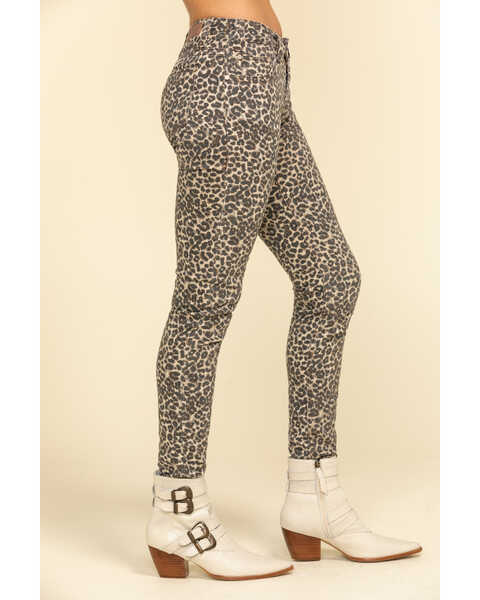 Image #3 - Rock & Roll Denim Women's Leopard Print Skinny Jeans , Blue, hi-res