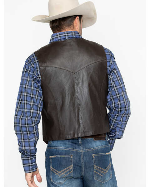 Image #3 - Scully Men's Lambskin Snap Front Vest, Brown, hi-res