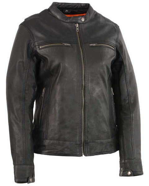 Image #4 - Milwaukee Leather Women's Lightweight Triple Stitch Vented Scooter Jacket, Black, hi-res