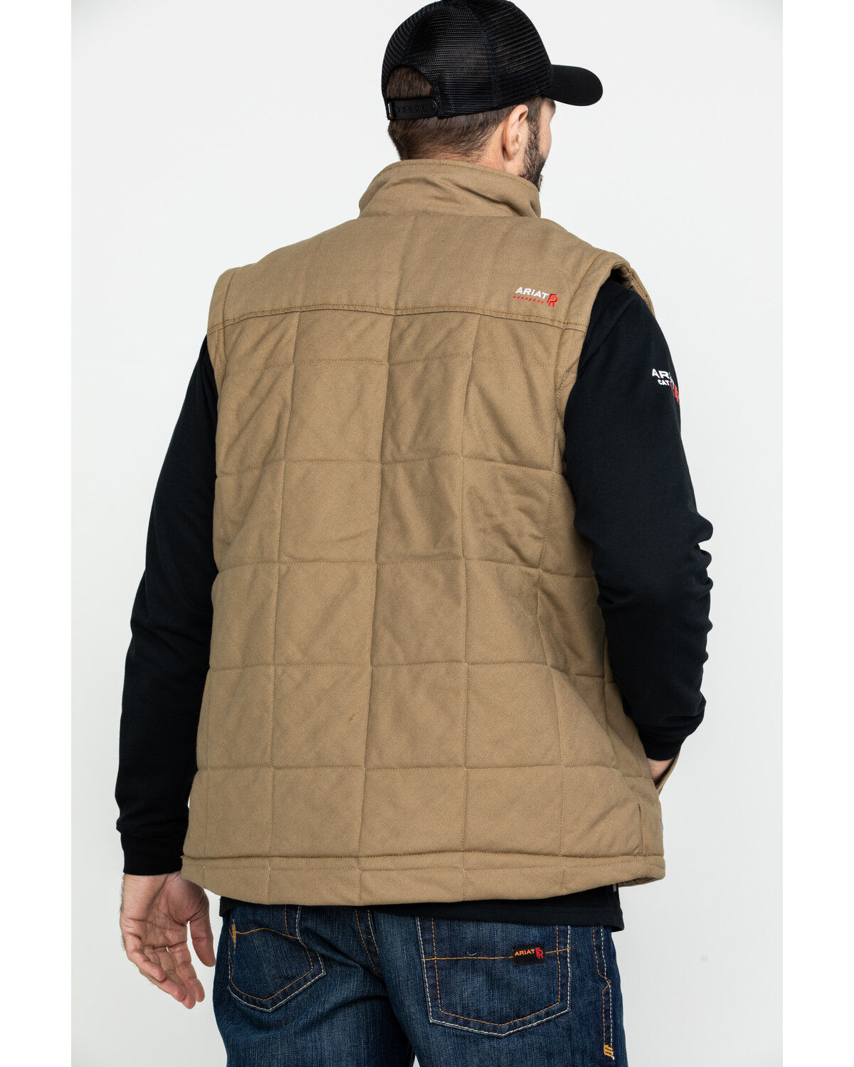 Image #2 - Ariat Men's FR Crius Insulated Work Vest - Tall, Beige/khaki, hi-res