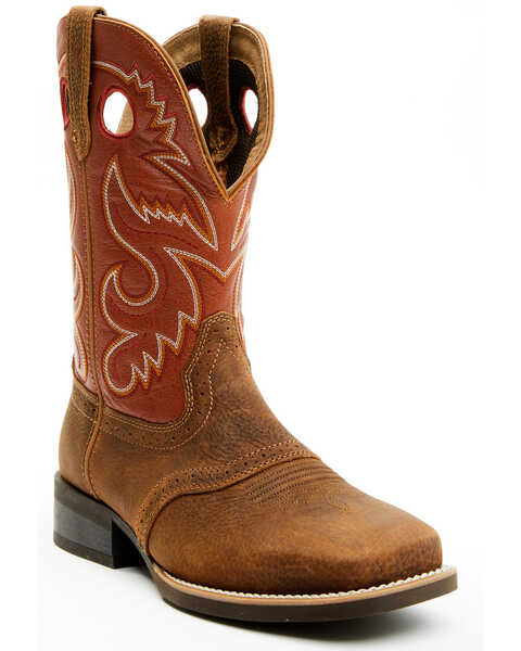 Image #1 - Cody James Men's Honcho CUSH CORE™ Performance Western Boots - Broad Square Toe , Orange, hi-res