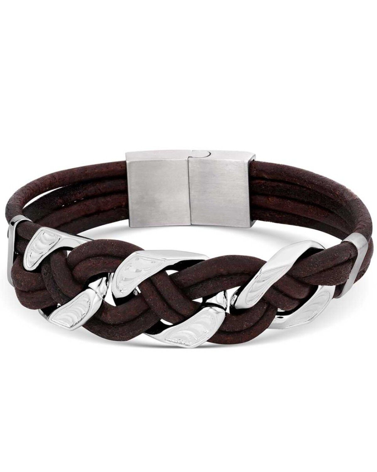 Image #1 - Montana Silversmiths Men's Rustic Braided Bracelet, Silver, hi-res