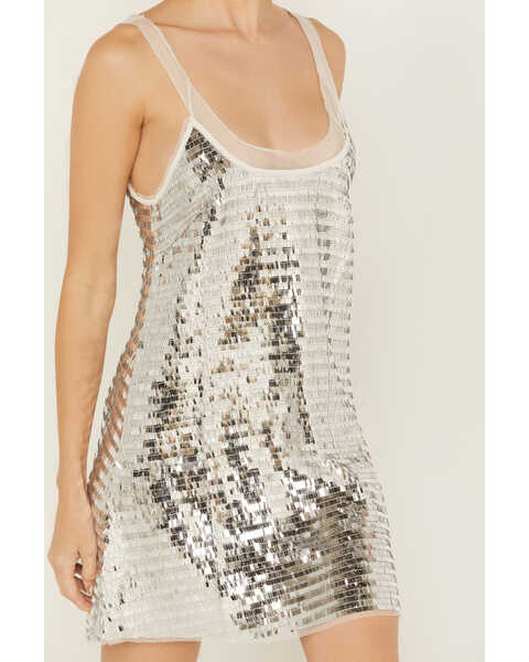 Image #3 - Free People Women's Disco Fever Mini Slip Dress, Silver, hi-res