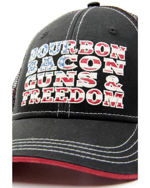 Image #2 - Cody James Men's Bourbon Bacon Guns & Freedom Ball Cap , Black, hi-res