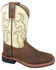 Image #1 - Smoky Mountain Boys' Scout Western Boots - Square Toe, Cream/brown, hi-res