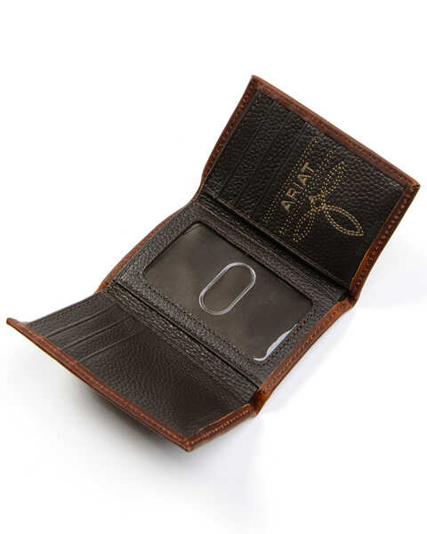 Ariat Men's Logo Concho Tri-fold Wallet, Sunshine, hi-res
