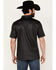 Panhandle Men's Geo Print Short Sleeve Performance Button-Down Polo, Black, hi-res