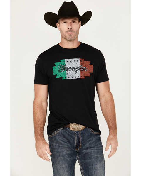 Image #1 - Wrangler Men's Mexico Logo Short Sleeve Graphic T-Shirt, Black, hi-res