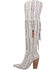 Image #3 - Dingo Women's Kitty Kat Snake Print Fringe Tall Western Boot - Round Toe, White, hi-res