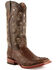 Ferrini Men's Caiman Croc Print Western Boots - Broad Square Toe, Rust, hi-res