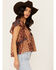 Image #2 - Cleo + Wolf Women's Bogota Patchwork Printed Blouse, Brandy Brown, hi-res