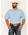 Resistol Men's Delray Plaid Print Long Sleeve Button Down Western Shirt, Aqua, hi-res