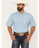Resistol Men's Delray Plaid Print Long Sleeve Button Down Western Shirt, Aqua, hi-res