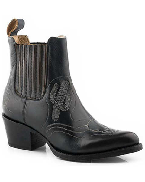 Image #1 - Stetson Women's Sedona Leather Boots - Pointed Toe, Black, hi-res