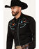 Image #2 - Roper Men's Old West Embroidered Long Sleeve Snap Western Shirt, Black, hi-res