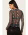 Image #4 - Rock & Roll Denim Women's Snake Print Mesh Long Sleeve Top, Black, hi-res