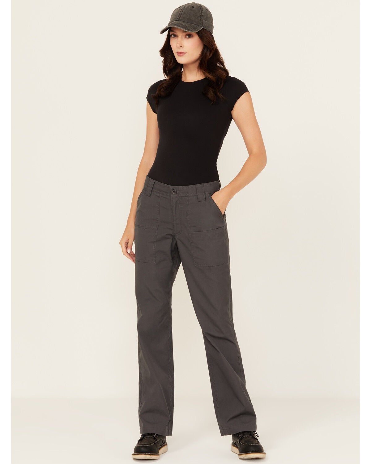 Lucky Brand Workwear Women's Canvas Fatigue Work Pants, Grey, hi-res