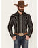 Image #1 - Cody James Men's Caspian Serape Striped Long Sleeve Snap Western Shirt, Burgundy, hi-res