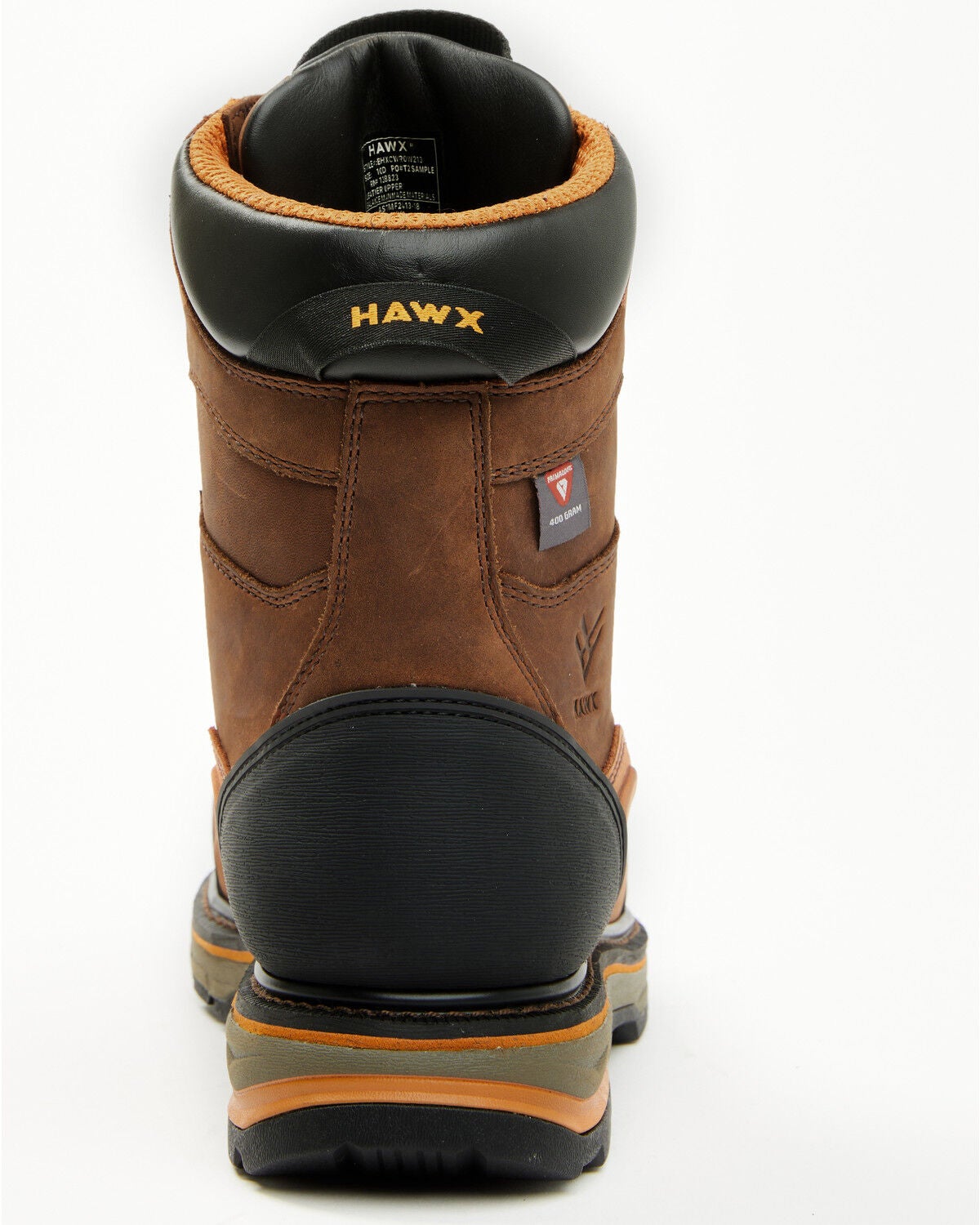 Image #5 - Hawx Men's 8" Enduro Waterproof 400G Insulated Work Boots - Composite Toe, Dark Brown, hi-res