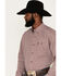 Image #2 - Wrangler Men's Geo Print Long Sleeve Button Down Western Shirt, Red, hi-res