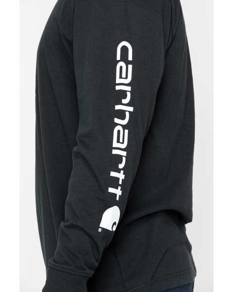 Image #5 - Carhartt Men's Loose Fit Heavyweight Long Sleeve Logo Graphic Work T-Shirt - Big & Tall, Black, hi-res