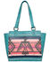 Montana West Women's Southwest Print Concealed Carry Tote Bag, Turquoise, hi-res
