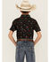 Image #4 - Cody James Boys' Sheriff Conversation Print Short Sleeve Snap Western Shirt, Black, hi-res
